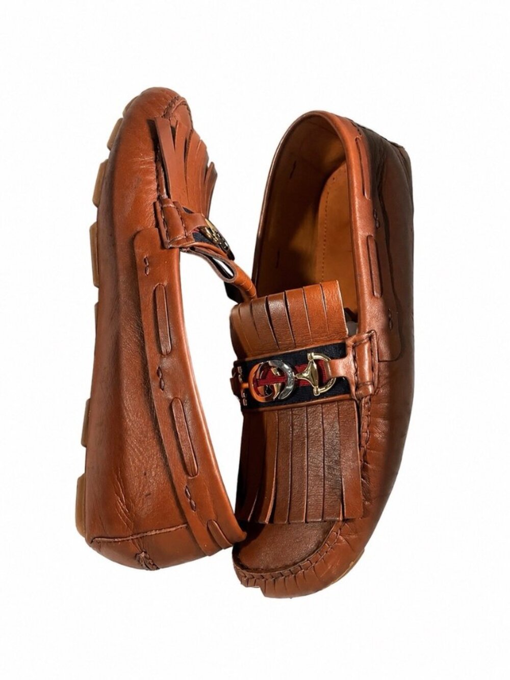 Gucci Brown Leather Fringe Loafer – Men’s Size 9 (Style 575642 DTM30) - Picture 4 of 10